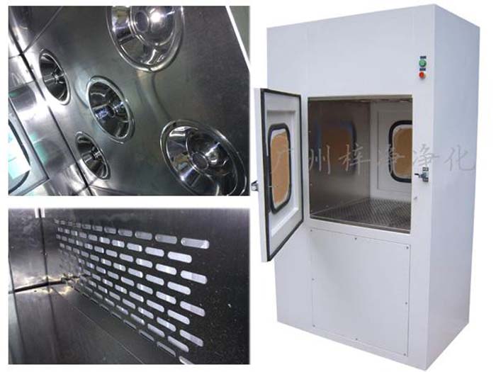 風(fēng)淋傳遞窗配H14高效過濾器，過濾掉0.5微米及以上的塵埃。