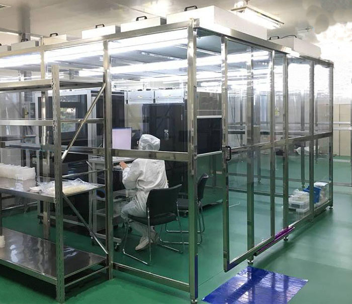 風(fēng)淋室、傳遞窗、潔凈棚、潔凈工作臺(tái)搭配效果圖